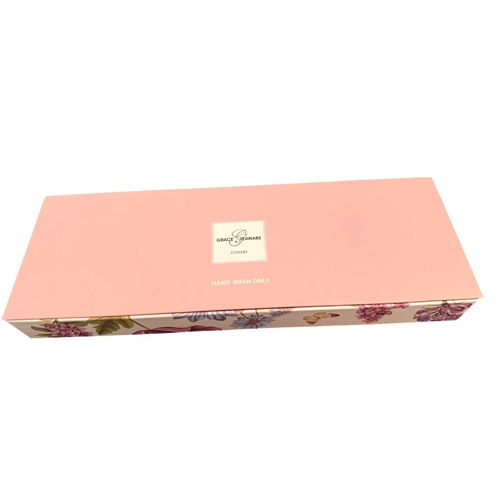 Grace NWT Beautiful Floral Porcelain Cake Knife & Server Set